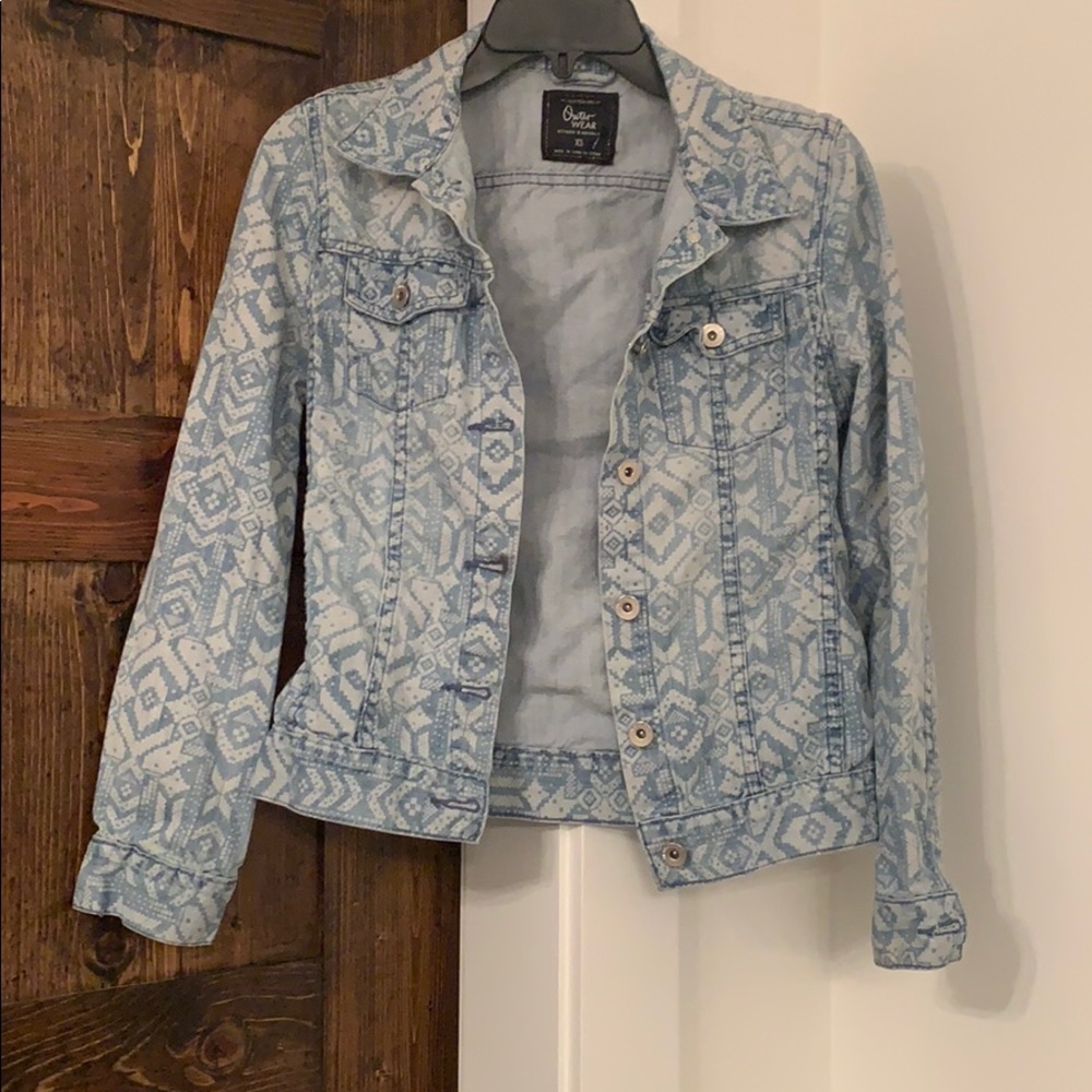 Cotton On Light Blue Patterned Jean Jacket